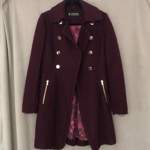 GUESS raspberry color wool peacoat